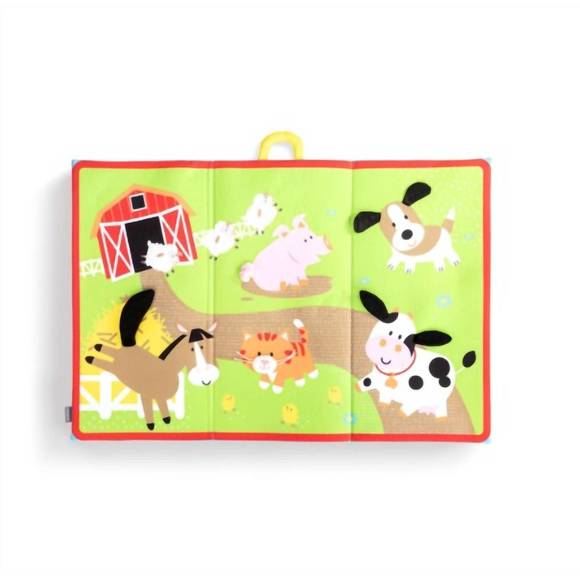 NEW DEMDACO baby's 'barnyard friends' sensory playmat in blue multi - Picture 4 of 4